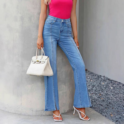 Womens Stylish Slim-fit Blue Jeans