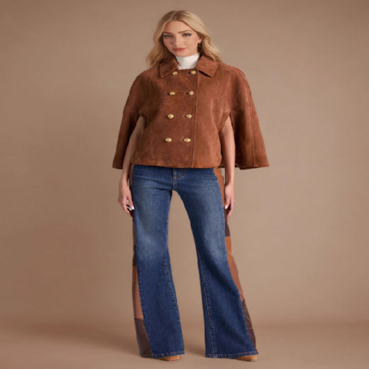 Women's Polyester Leather Loose Design Coat