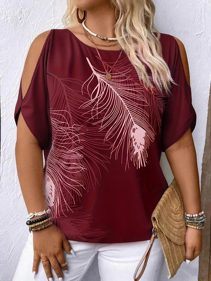 Women's Loose Round-neck Off-shoulder Top