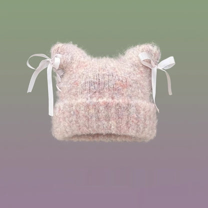 Bow-knot Knitted Casual Hat For Women