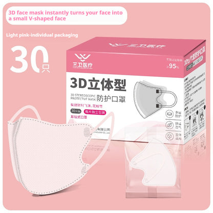 Summer Thin Cute V Face Ins Style Independent 3D Three-dimensional Mask 30 PCs