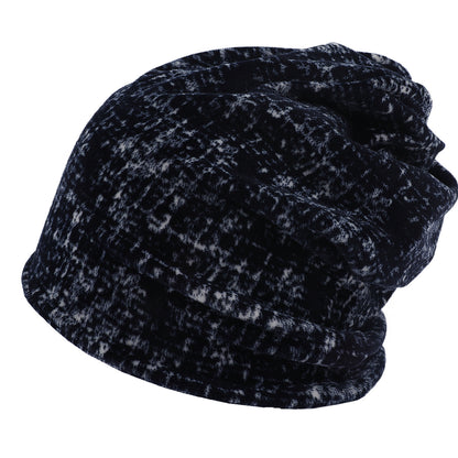 Double-layer Short-pile Bonnet With Multi-colored Plaid Pattern