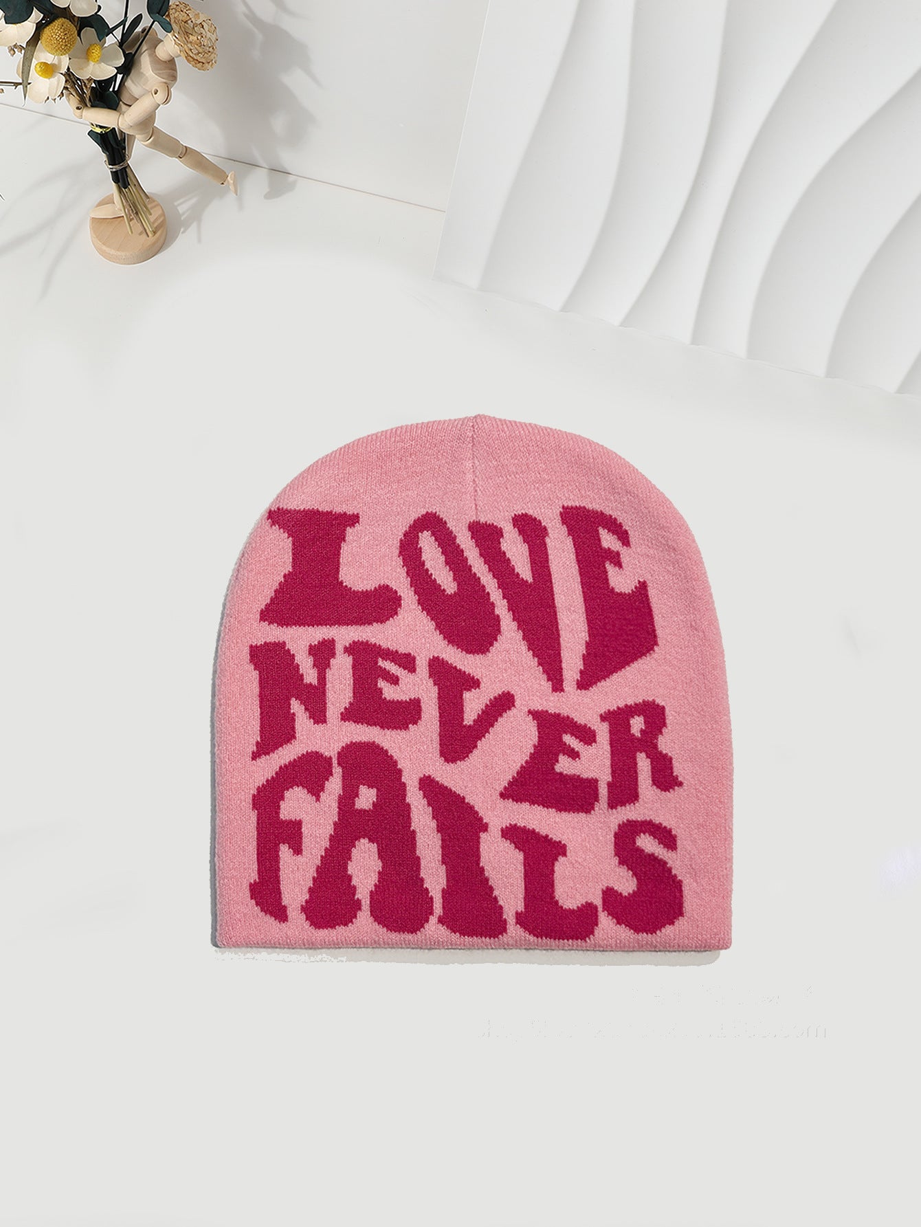 Knitted Jacquard Hat One-size Fits All Beanie Cold Weather Hat Letter Jacquard