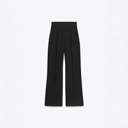 Retro Fashion Versatile Slimming High-waisted Pants With Zip Decoration