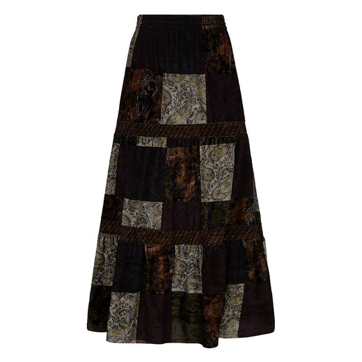 Loose-fit Velvet Maxi Skirt That Flatters The