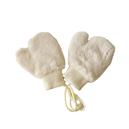 Fleece-lined Warm Finger Halter Baby Gloves