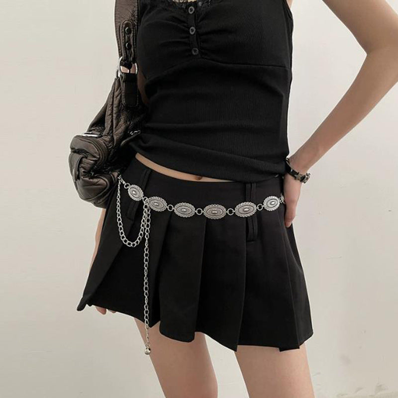 New Leather Rivet Stitching Waist Chain For Women