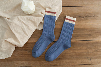 Women's Chunky-knit Rabbit-fur Ankle Socks Mid-calf Length