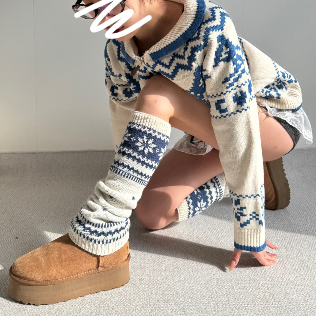 Knitted Thermal Leg Warmers Slouch Socks And Zodiac-year Socks