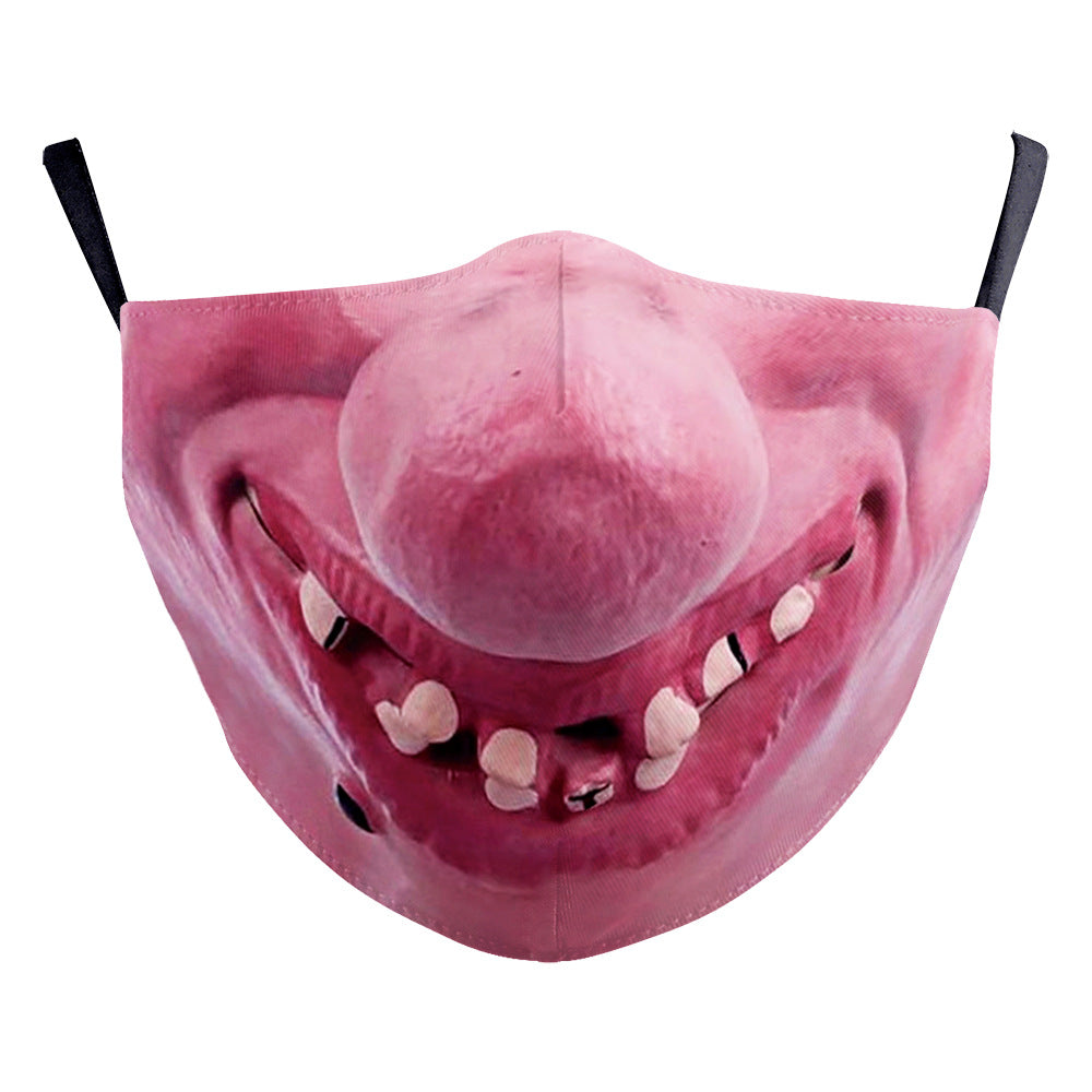 Halloween Digital Printing Funny Face Double-layer Dust Mask
