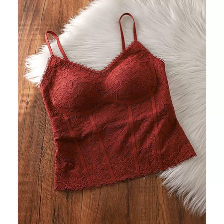 Womens Retro Floral Lace Camisole Top