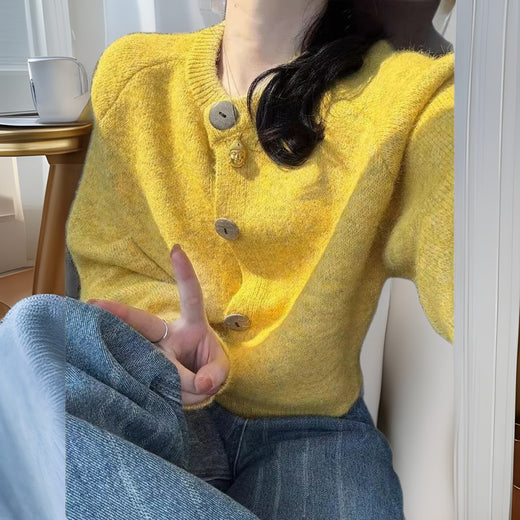 Loose Knitted Cardigan Women Wear Lazy Sweater Coat