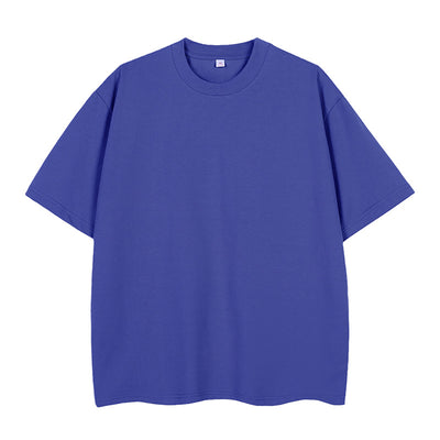 Double Yarn Short Sleeve Sweat-absorbing Cotton T-shirt Top