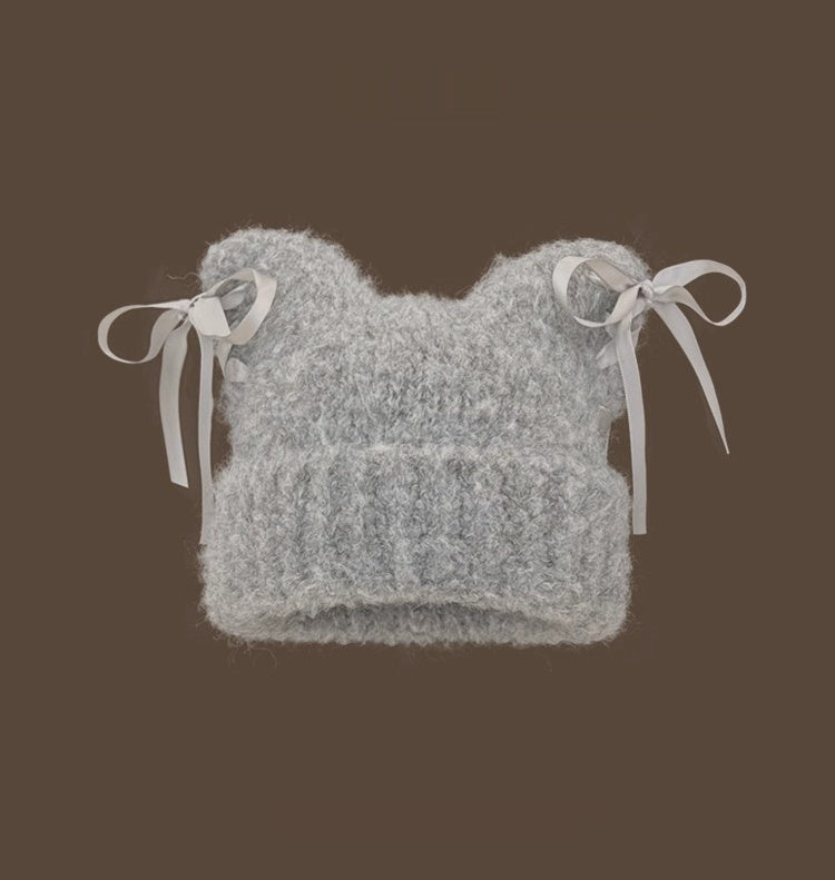 Bow-knot Knitted Casual Hat For Women