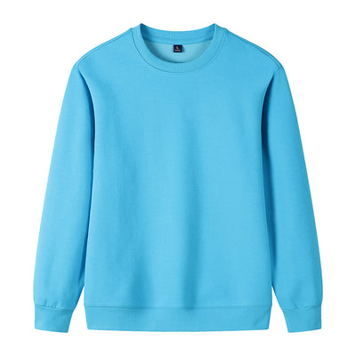 320g Straight Shoulder Pure Cotton Autumn Long Sleeve Round Neck Solid Color Sweatshirt Customized