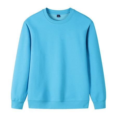 320g Straight Shoulder Pure Cotton Autumn Long Sleeve Round Neck Solid Color Sweatshirt Customized
