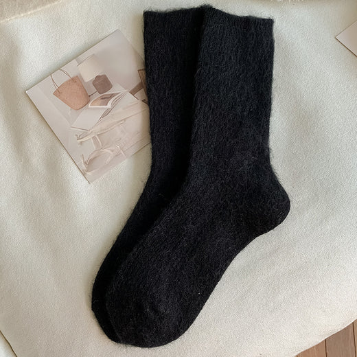 Autumn And Winter Solid Color Wool Socks