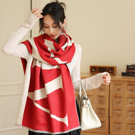 Female Versatile Fashion Thickened Warm Cashmere Scarf