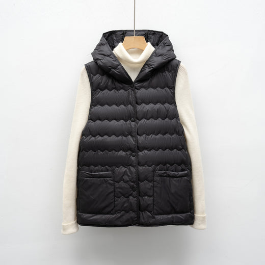 New National Standard Hooded Women's Vest For Autumn And Winter