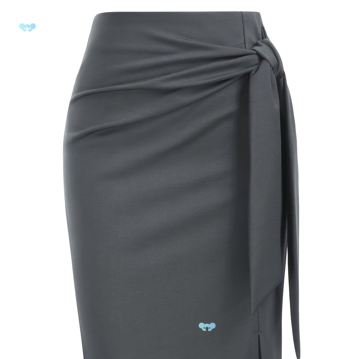 Elegant Monochrome High-waisted Knee-length Skirt For Women
