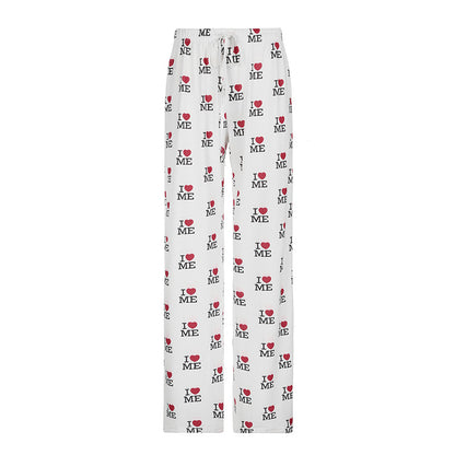 Loose-fitting Casual Pants With Printed Letters