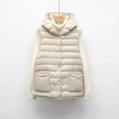 New National Standard Hooded Women's Vest For Autumn And Winter