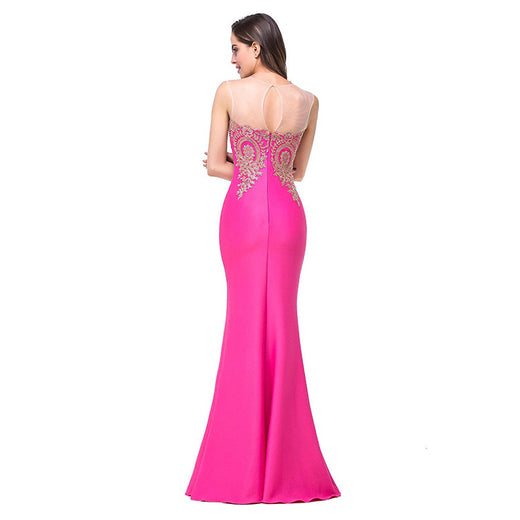 Amazon Europe dress sexy back hollow applique package hip dress fishtail skirt female perspective