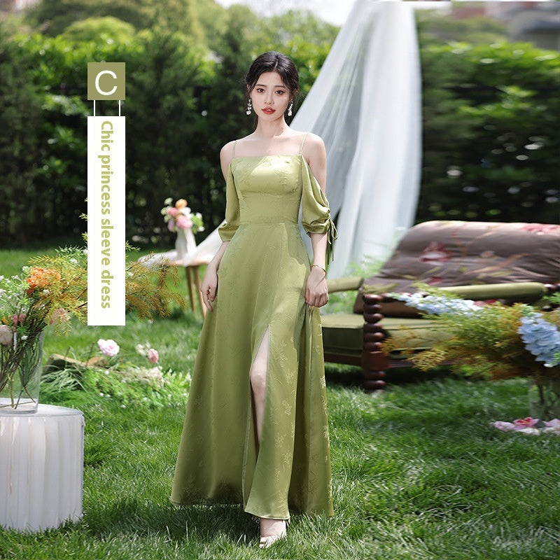 Green National Style Element Bridesmaid Dress
