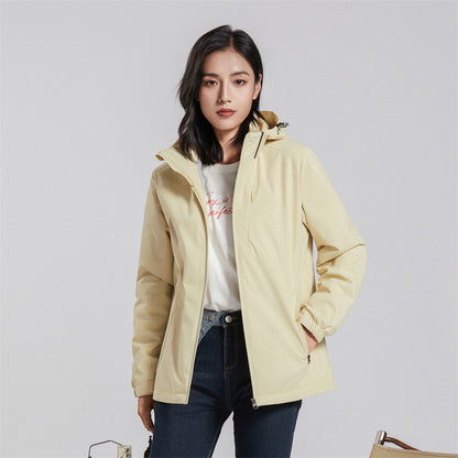 Couple Single-layer Jacket Windproof Sports Fleece-lined Padded Overalls