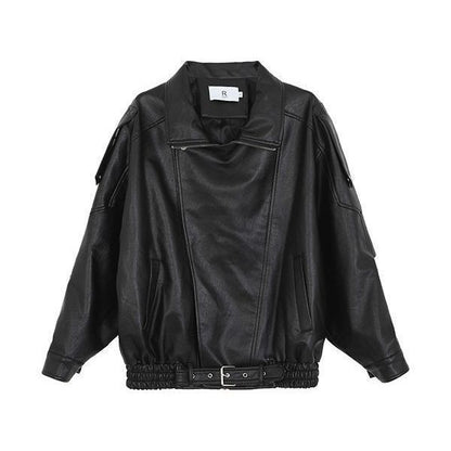 Biker's Leather Jacket Women's Loose All-match Retro