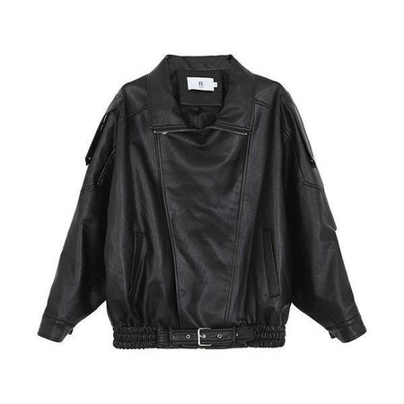 Biker's Leather Jacket Women's Loose All-match Retro