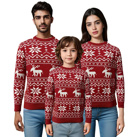 Women's Christmas Round Neck Loose Long Sleeves Sweater