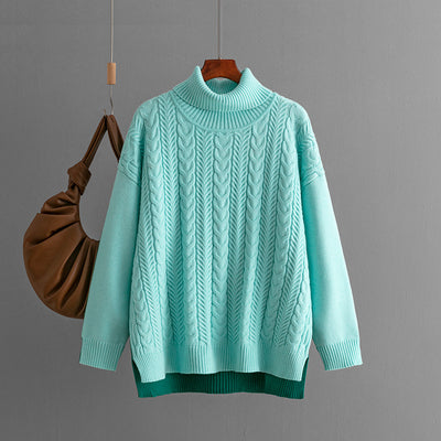 Two-tone Patchwork Jacquard Loose  Western-style Slimming Top For Women