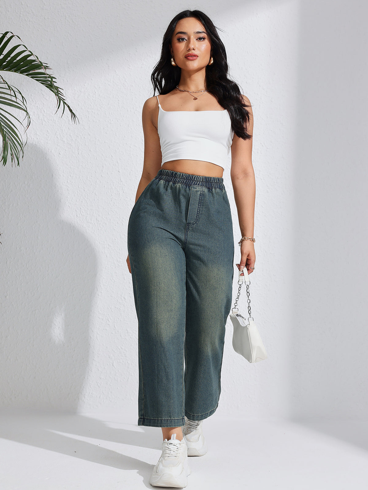 Retro Loose-fit Womens Wide-leg Jeans