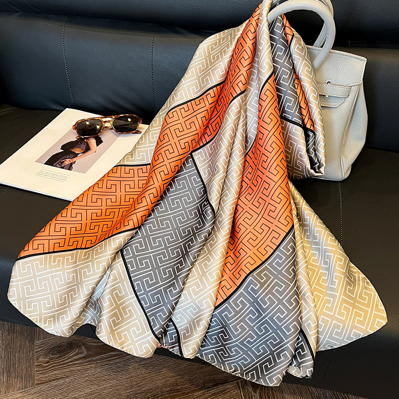 Elegant Emulation Silk Scarf Women's Spring And Summer Sun Protection Long