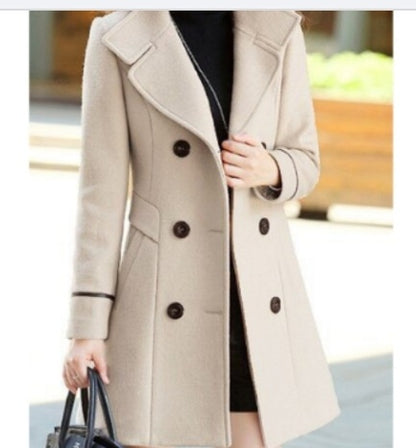 Ladies Autumn Casual Woolen Coat