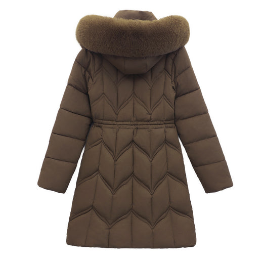 Large Fur Collar Coat Mid-length Thickened Cotton Jacket