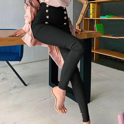 Womens Casual High-Waisted Pants With European And American Patchwork