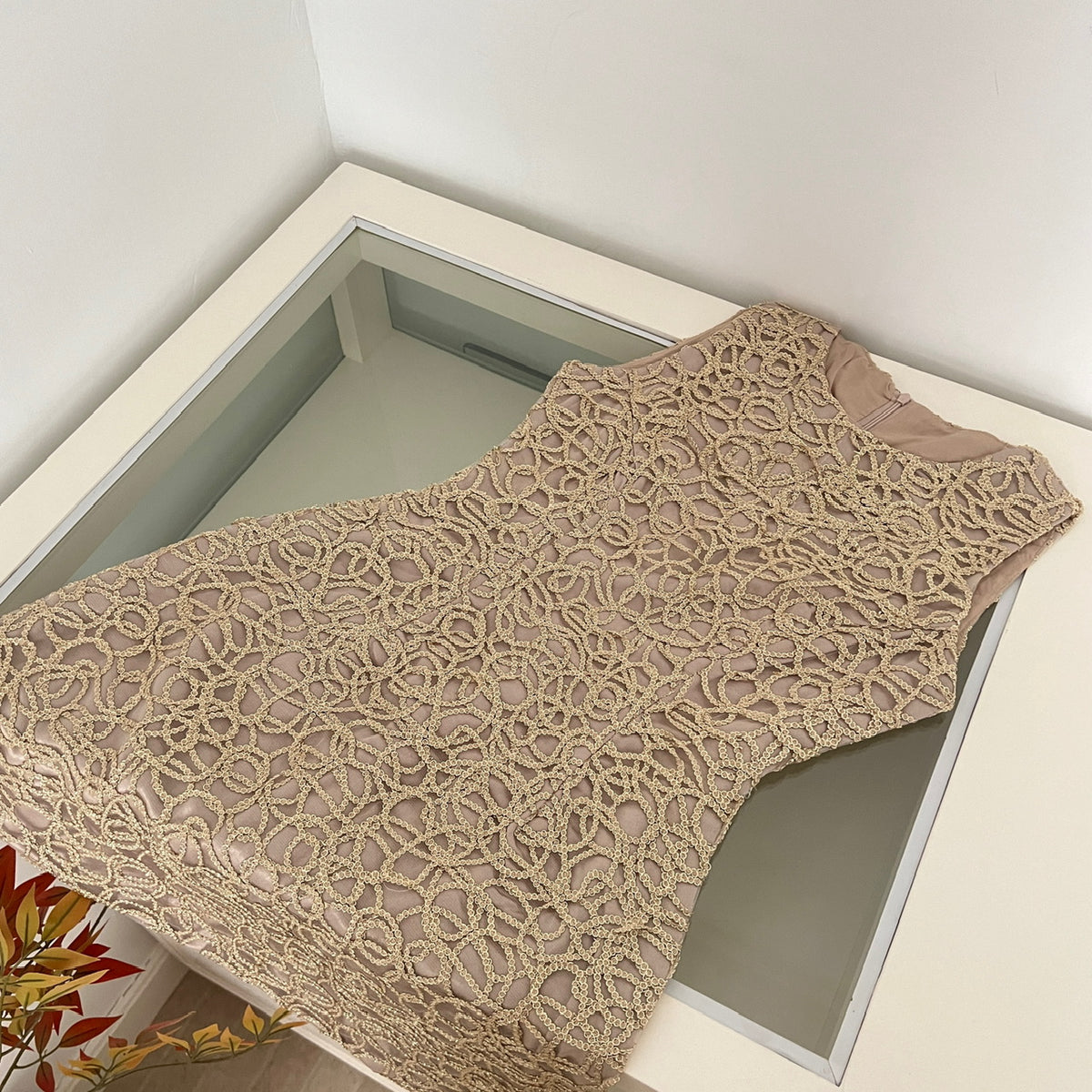 Women's Slim Fit Club Dress - New Gold Thread 3D Embroidery Midi Formal Gown
