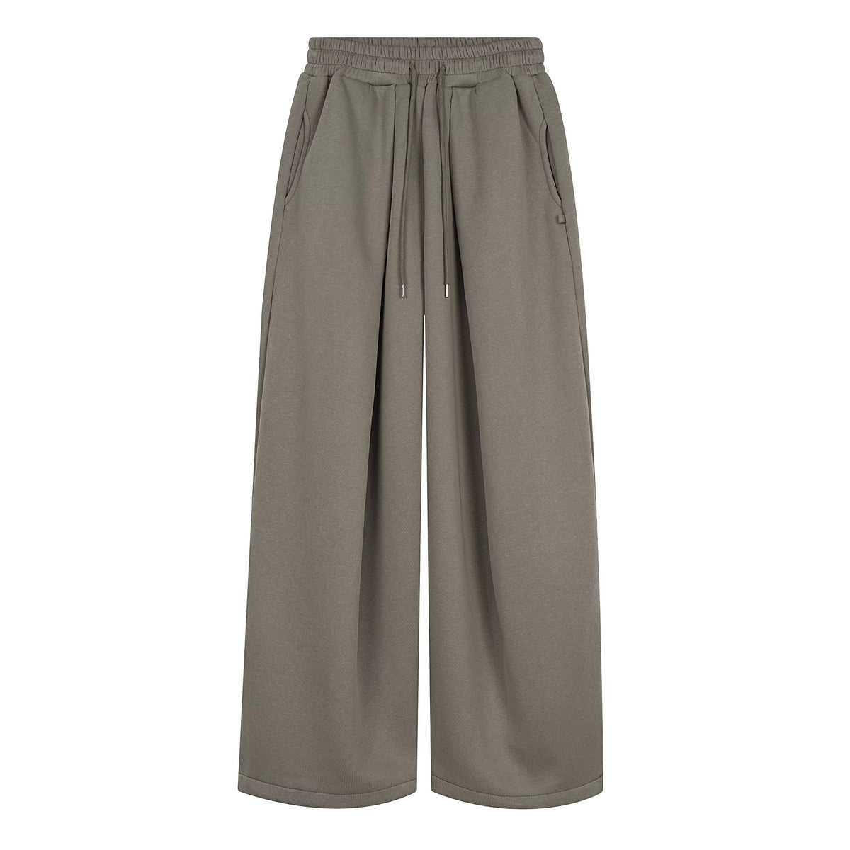 Embroidered Pleated Drawstring Sweatpants For Women Loose Straight Fit