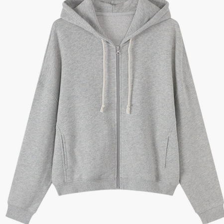 Relaxed Stylish Versatile Zip-up Cardigan Top