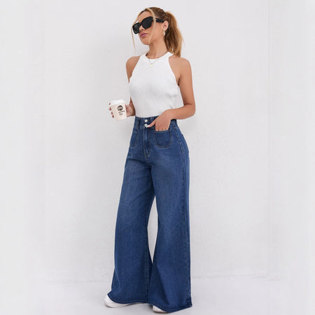 High-waisted Floor-length Flared Pants