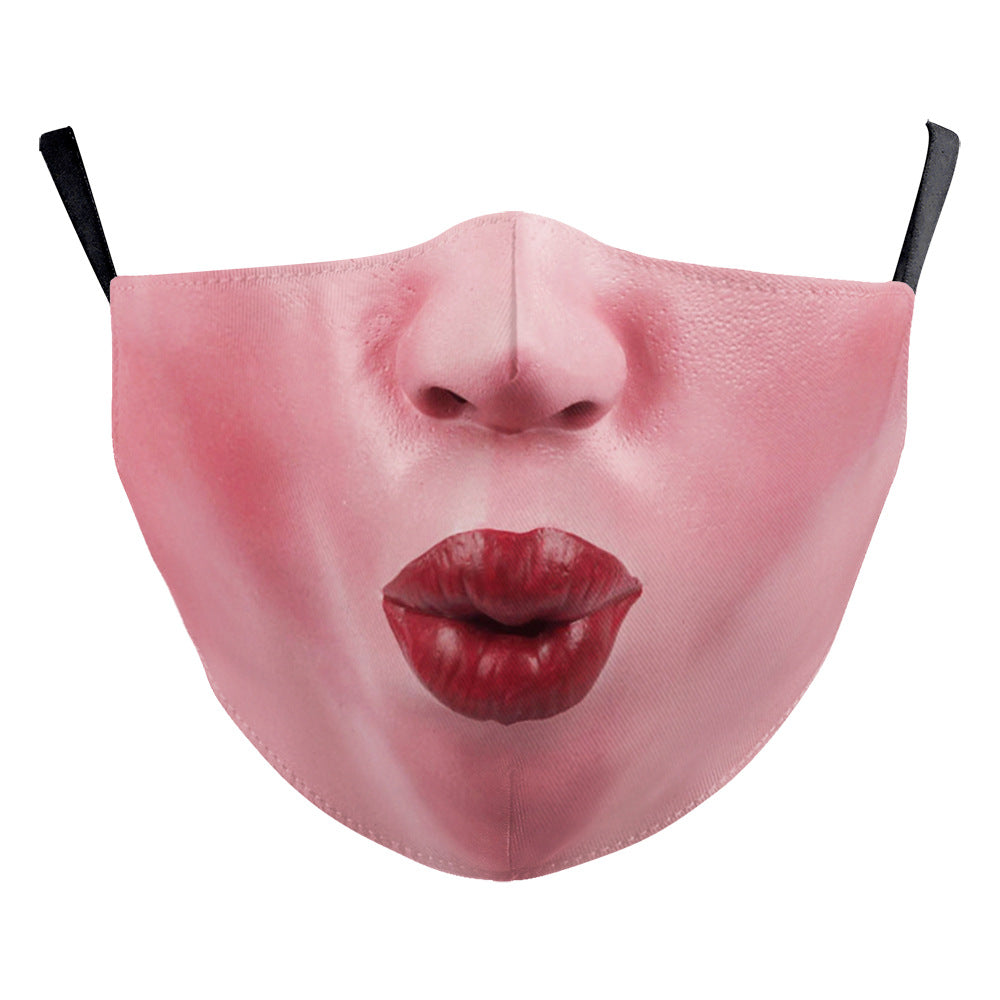 Halloween Digital Printing Funny Face Double-layer Dust Mask