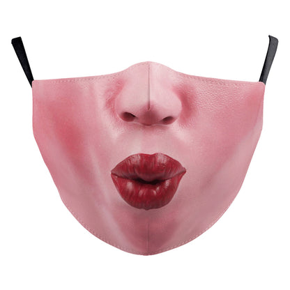 Halloween Digital Printing Funny Face Double-layer Dust Mask
