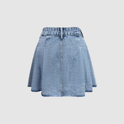 Womens Slimming Wide-leg Denim Skirt