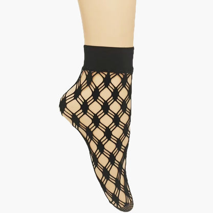 Jacquard Black Sheer Stockings Short Women Thin Sweat-absorbent