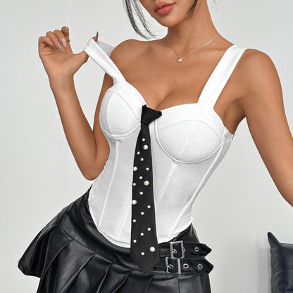 Fishtail-neckline Outerwear Camisole For Women