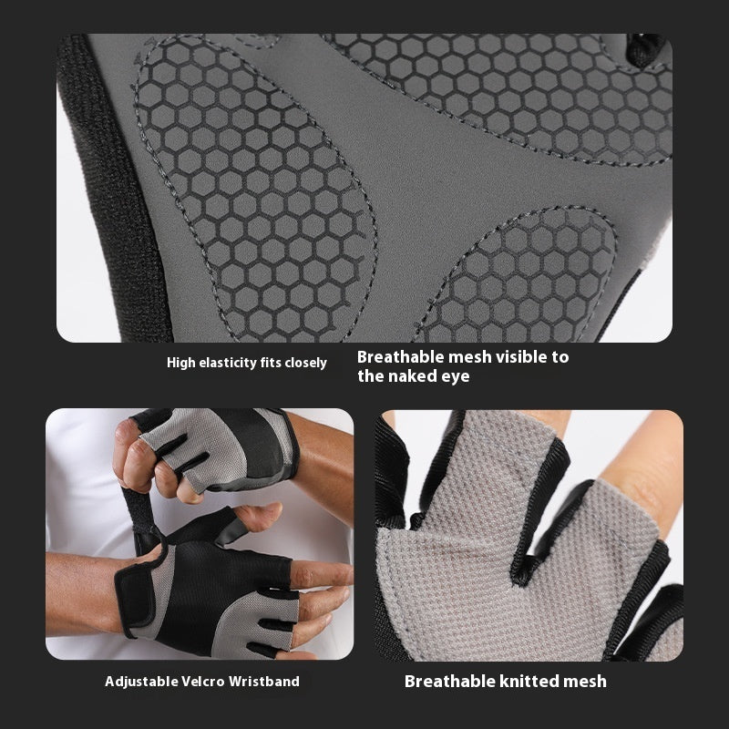 Sports Half-finger Fitness Gloves Weightlifting Anti-skid Shock Absorption
