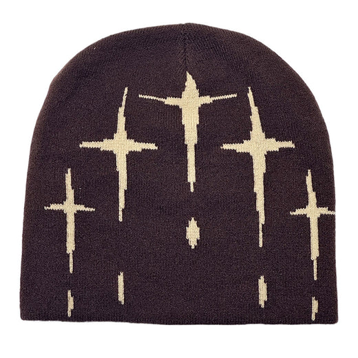 Starry Y2K Trendy Retro Knit Unisex Cross Knit Cap