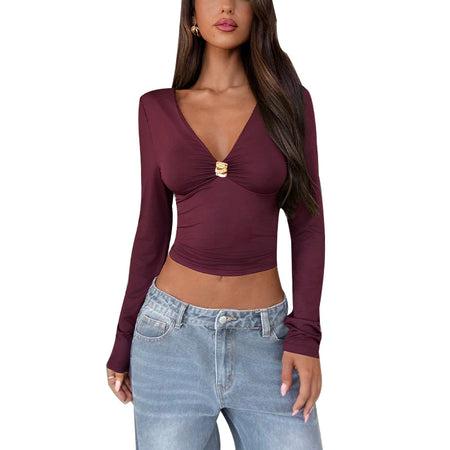 Fashionable And Sexy Long Sleeve Womens Top